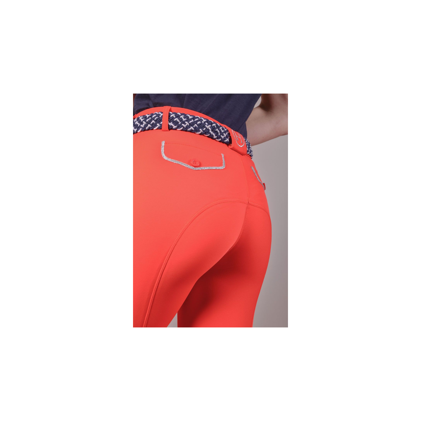 Culotte D'équitation Anglaise Equi-stretch Pour Fille - Orange Brûlé - Taille 10 - Neuf