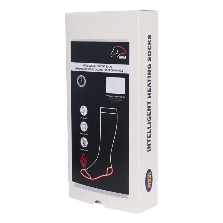 Chaussettes chauffantes HKM gris/noir pour équitation