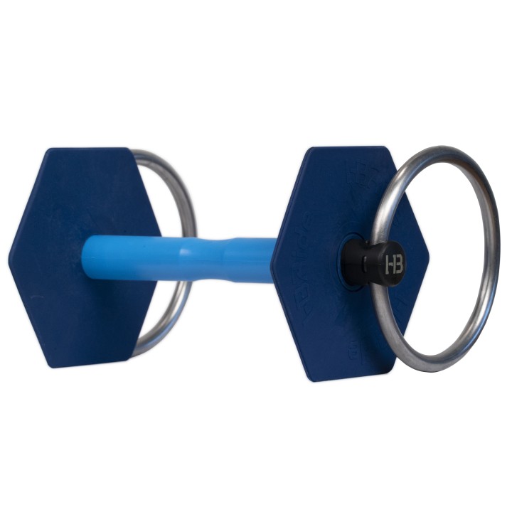 Mors a  anneaux i-bride strong flex+ bleu clair