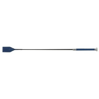 Cravache whip&go soft marine/argent pour équitation et entraînement du cheval