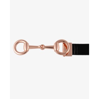 Ceinture glossy equestro noir/rose gold