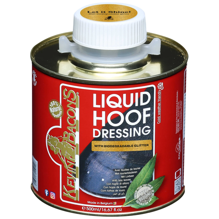 LIQUID HOOF DRESSING GLITTER KEVIN BACON'S 0.5L - soin pour sabots cheval