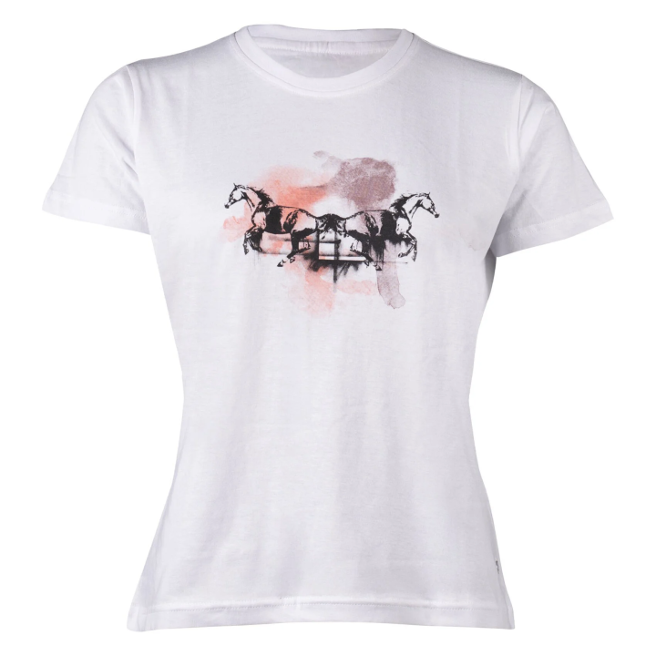 T-shirt Running HORSE HKM 100% Coton